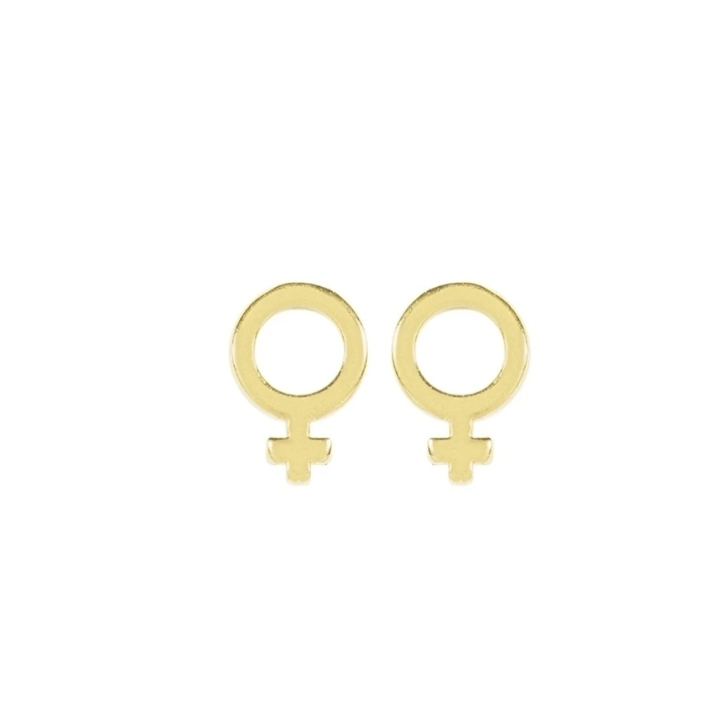 Katie Dean Female Symbol Gold Earrings